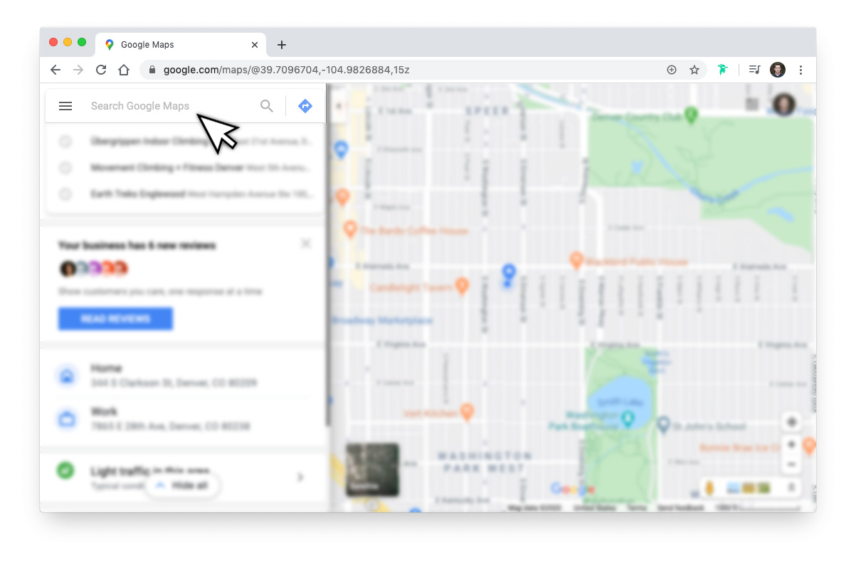 Google Maps Search for Location